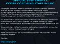 Karmine Corp has made changes to its LEC team's coaching staff